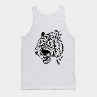 Tribal Tattoo White tiger Tank Top